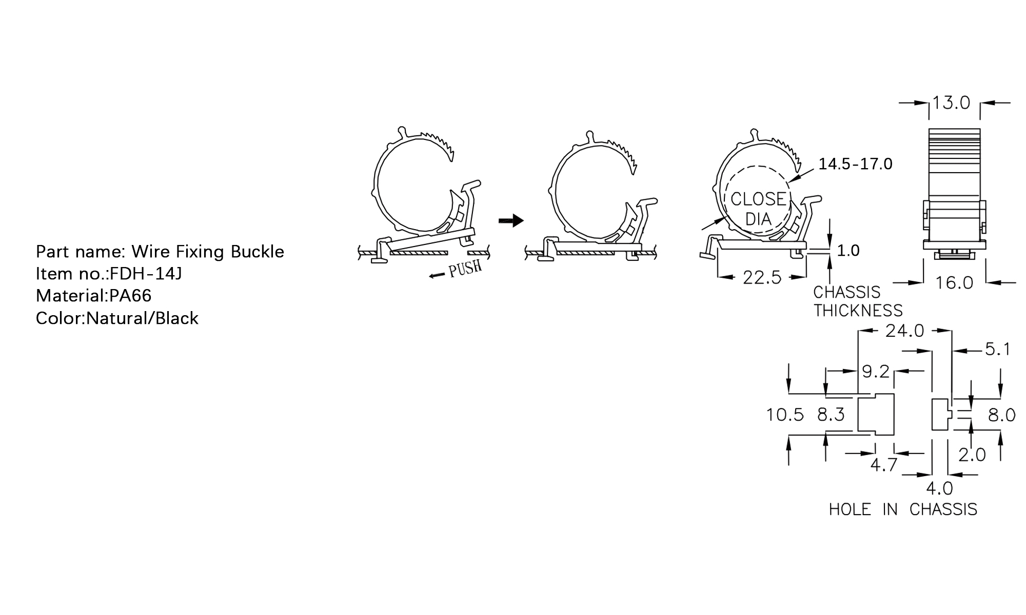 Wire Fixing Buckle FDH-14J